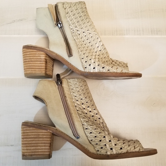 {8} Sam Edelman Cooper Woven Peep Toe Block Heels - Picture 6 of 15